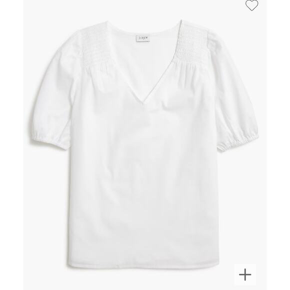 NWT J Crew Short-sleeve V-neck top White Size XS Retail $79.50 - Picture 1 of 7